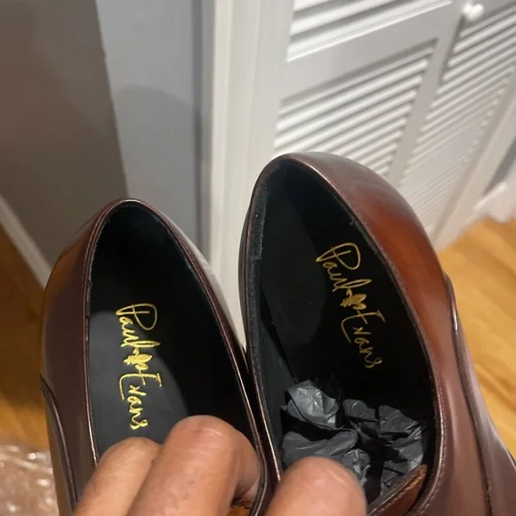 Paul Evans Dark Brown Leather Cagney II Stitched Cap-Toe Oxfords Sz 9.5 - Picture 6 of 15